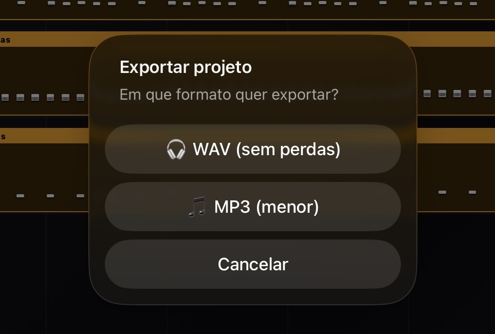 Render Offline para WAV e MP3