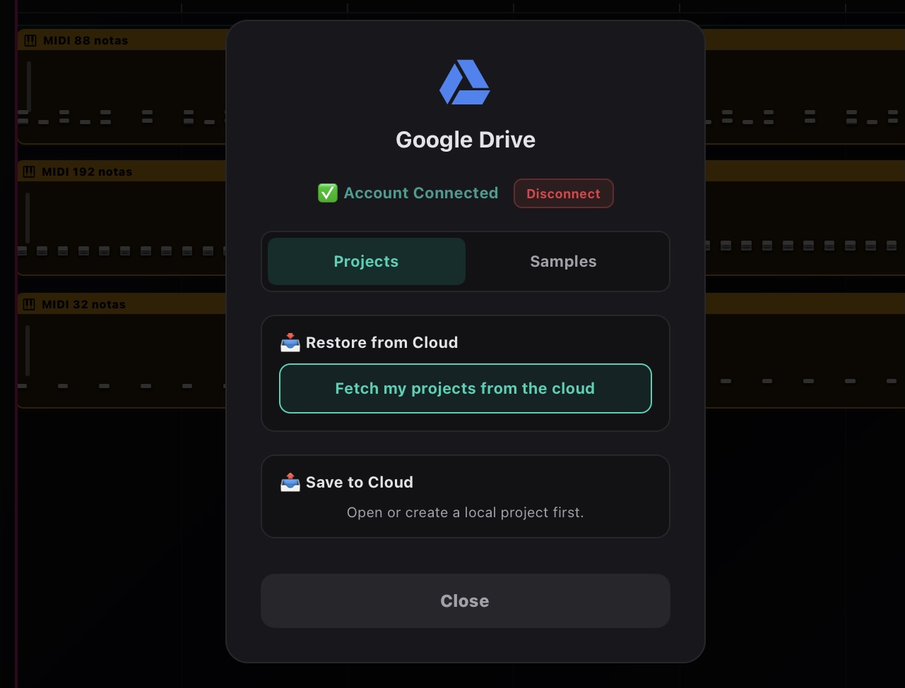 Gerenciador de Nuvem integrado com o Google Drive